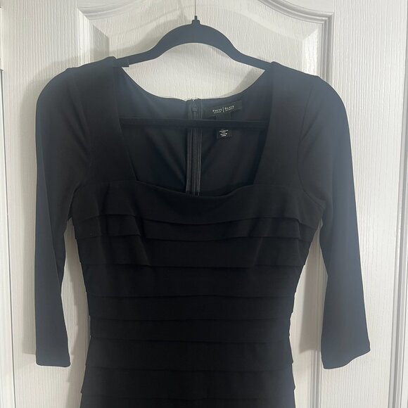 White House Black Market Dress Slimming Technology Tiered Dress Sz 2 - Picture 2 of 4